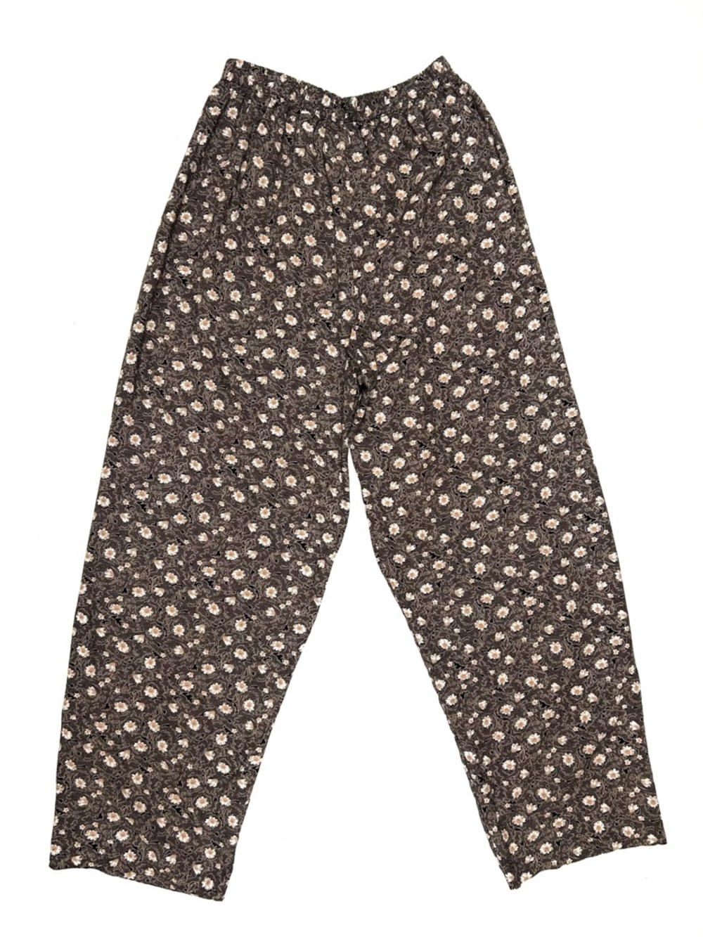 Vintage California Influence Floral Pant Women’s Medium Elastic Waist Pull On